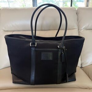 Coach Black Canvas & Leather Duffel Tote